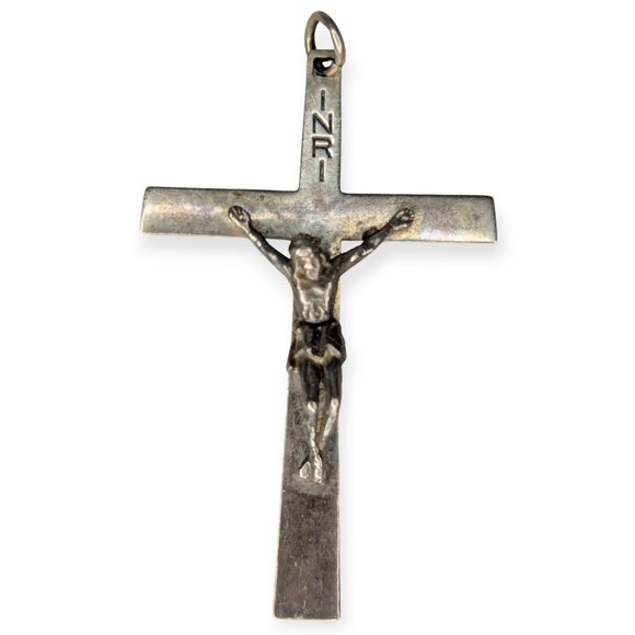 Swift & Fisher Signed Crucifix Signed SF Sterling Cross Pendant 2" - Picture 1 of 11
